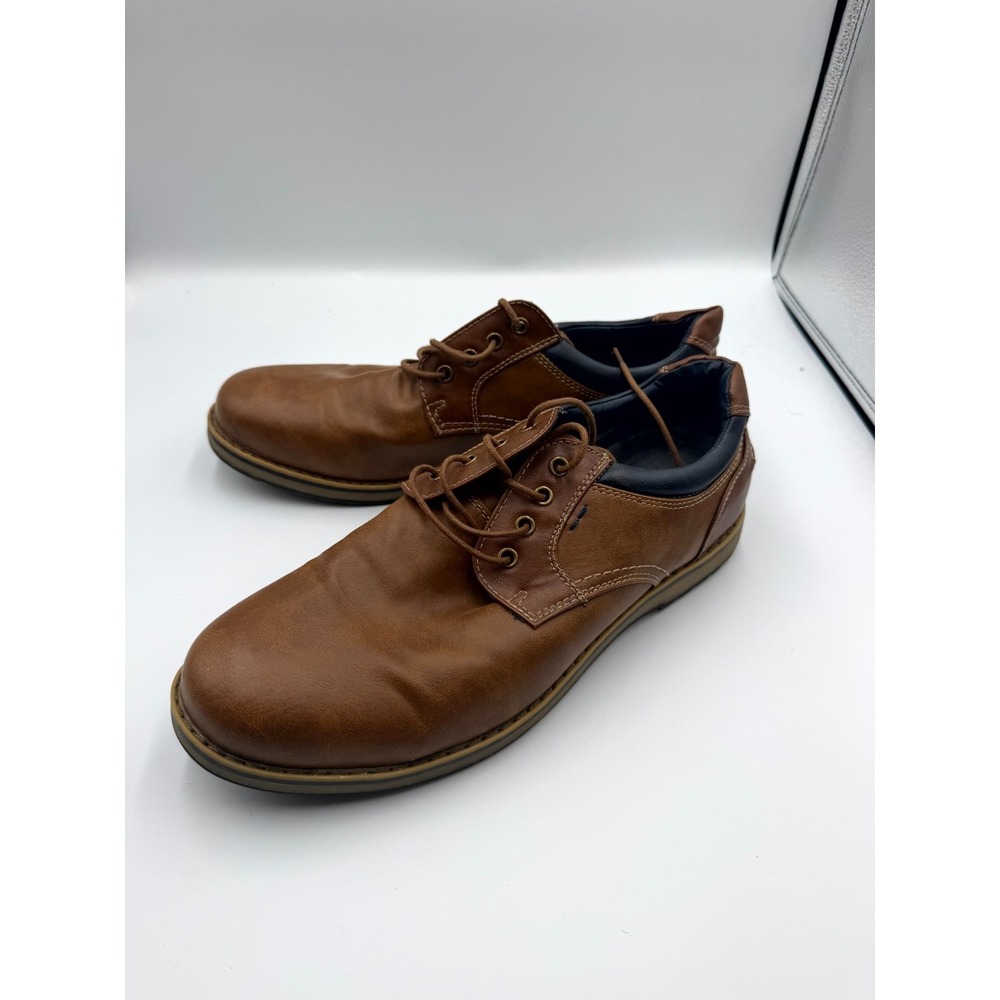 IZOD Cal 1344724 Men 13 M Oxford Brown Memory Foam Round Toe Lace Up Dress Shoes